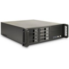 Inter-Tech IPC 3U-3508 Rackmount ATX Case - No Power Supply, Sleek Black Design, Ideal for Efficient Cooling and Space Optimizat